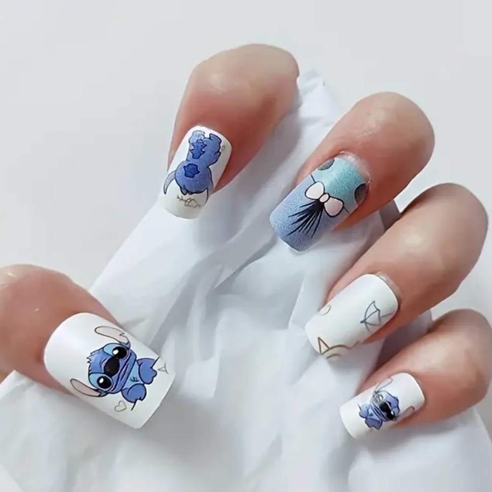 24 pieces Disney Stitch Matte Press-on Nails
